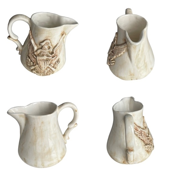 Americana Vintage Ceramic Handmade Pottery Vase Pitcher Great Seal of U.S. Rare - Picture 5 of 12